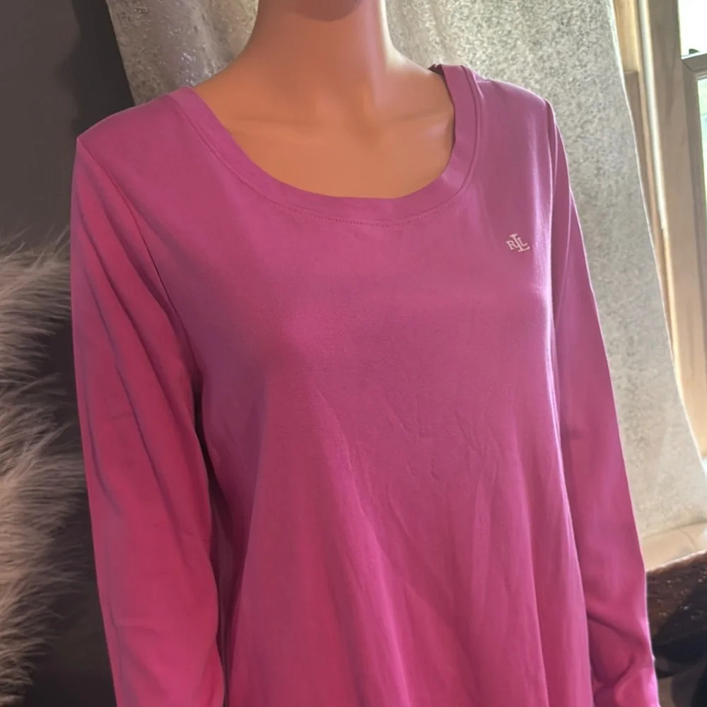 Lauren Ralph Lauren Pink Long Sleeve Relaxed Tunic - Picture 3 of 4